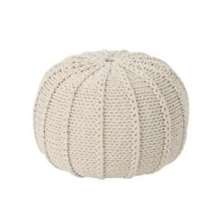 Corisande Knitted Cotton Pouf - Christopher Knight Home Red -Ottomans Official Shop unnamed file 5364