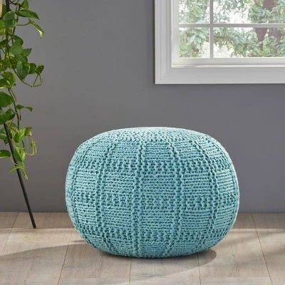 Yuny Handcrafted Modern Fabric Pouf - Christopher Knight Home Yellow 3 Yuny Handcrafted Modern Fabric Pouf - Christopher Knight Home Yellow