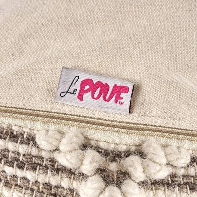 Gerardo Contemporary Wool and Cotton Pouf Ottoman Natural/White - Christopher Knight Home 7 Gerardo Contemporary Wool and Cotton Pouf Ottoman Natural/White - Christopher Knight Home – Image 5