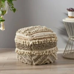 Gerardo Contemporary Wool and Cotton Pouf Ottoman Natural/White - Christopher Knight Home 13 Gerardo Contemporary Wool and Cotton Pouf Ottoman Natural/White - Christopher Knight Home -Ottomans Official Shop unnamed file 5404