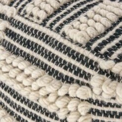 Darlina Contemporary Wool and Cotton Pouf Ottoman White/Black - Christopher Knight Home -Ottomans Official Shop unnamed file 5427