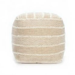 Portales Moroccan Inspired Pouf - Anji Mountain Gray/ivory
