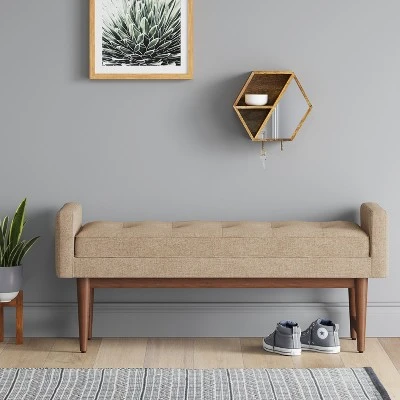 Verken Mid Century Modern Settee Bench - Project 62 Gray 4 Verken Mid Century Modern Settee Bench - Project 62 Gray – Image 2