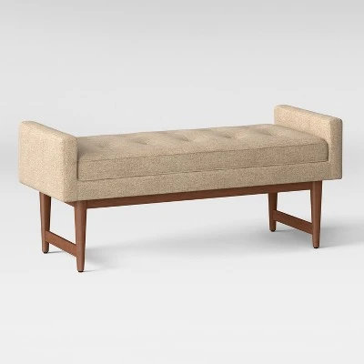 Verken Mid Century Modern Settee Bench - Project 62 Gray 5 Verken Mid Century Modern Settee Bench - Project 62 Gray – Image 3