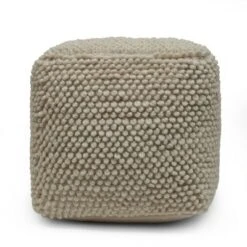 Stekar Boho Handcrafted Tufted Fabric Cube Pouf - Christopher Knight Home Natural -Ottomans Official Shop unnamed file 5483