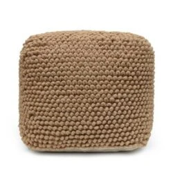 Stekar Boho Handcrafted Tufted Fabric Cube Pouf - Christopher Knight Home Natural -Ottomans Official Shop unnamed file 5484