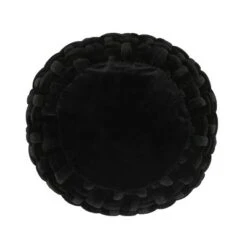 Negley Modern Glam Cable Weave Velvet Round Pouf - Christopher Knight Home Black -Ottomans Official Shop unnamed file 5488