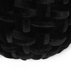 Negley Modern Glam Cable Weave Velvet Round Pouf - Christopher Knight Home Black -Ottomans Official Shop unnamed file 5489