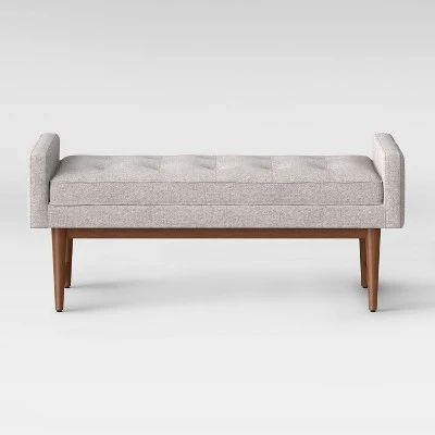 Verken Mid Century Modern Settee Bench - Project 62 Gray 12 Verken Mid Century Modern Settee Bench - Project 62 Gray – Image 10
