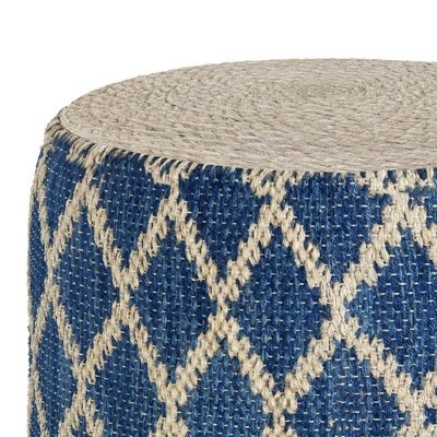 Nesbitt Round Pouf - WyndenHall Natural/gray 5 Nesbitt Round Pouf - WyndenHall Natural/gray – Image 3