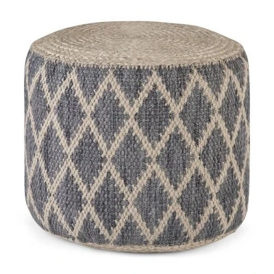 Nesbitt Round Pouf - WyndenHall Natural/gray 13 Nesbitt Round Pouf - WyndenHall Natural/gray – Image 11