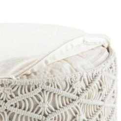 Emile Round Macrame Pouf Natural - WyndenHall -Ottomans Official Shop unnamed file 5540