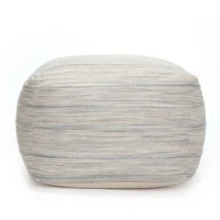 Joya Pouf Gray/Ivory - Anji Mountain