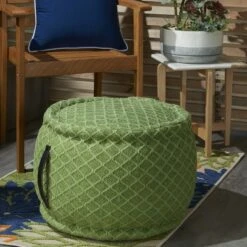 Mina Victory AS696 Indoor/outdoor Pouf - Green 20" x 20" x 12" 7 Mina Victory AS696 Indoor/outdoor Pouf - Green 20" x 20" x 12" -Ottomans Official Shop unnamed file 5561