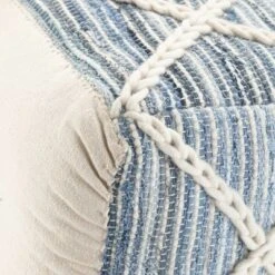 Woodley Square Pouf Natural/Blue - WyndenHall -Ottomans Official Shop unnamed file 5570