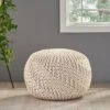 Hazel Pouf Ottoman - Christopher Knight Home Ivory