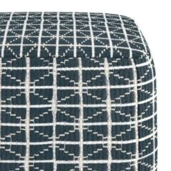 Tatum Square Pouf - WyndenHall Dark Blue/white -Ottomans Official Shop unnamed file 5585