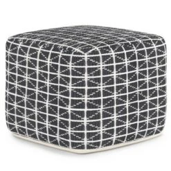 Tatum Square Pouf - WyndenHall Dark Blue/white -Ottomans Official Shop unnamed file 5588