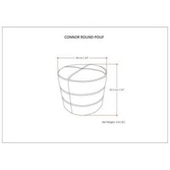 Darian Round Pouf - WyndenHall Distressed Brown -Ottomans Official Shop unnamed file 5599