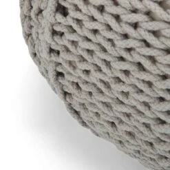 Fabian Transitional Round Hand Knit Pouf Gray - WyndenHall -Ottomans Official Shop unnamed file 5605