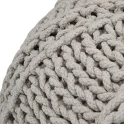 Fabian Transitional Round Hand Knit Pouf Gray - WyndenHall -Ottomans Official Shop unnamed file 5606