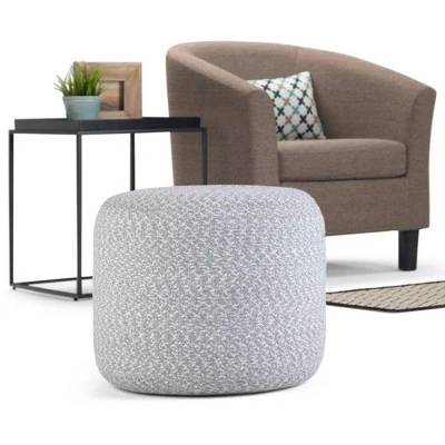 Brodie Round Braided Pouf Blue/Natural - WyndenHall 3 Brodie Round Braided Pouf Blue/Natural - WyndenHall