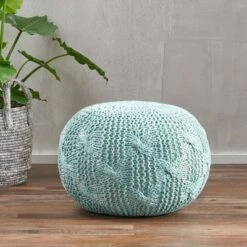 Behring Fabric Weave Pouf - Christopher Knight Home Orange