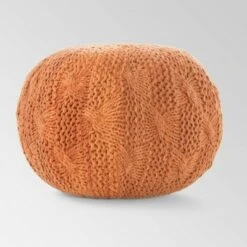 Behring Fabric Weave Pouf - Christopher Knight Home Orange -Ottomans Official Shop unnamed file 5624