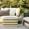 Jericho Square Woven PET Polyester Pouf Natural/White - WyndenHall -Ottomans Official Shop unnamed file 5630