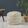 Bluffside Boho Wool and Cotton Ottoman Pouf Gray/Ivory - Christopher Knight Home -Ottomans Official Shop unnamed file 5646