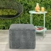 Laurene Square Woven PET Polyester Pouf Gray/White - WyndenHall -Ottomans Official Shop unnamed file 5650