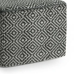 Laurene Square Woven PET Polyester Pouf Gray/White - WyndenHall -Ottomans Official Shop unnamed file 5653