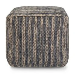 Morell Cube Pouf Natural/Blue - WyndenHall -Ottomans Official Shop unnamed file 5660