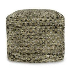 Tabitha Square Woven PET Polyester Pouf Green/Black - WyndenHall -Ottomans Official Shop unnamed file 5665