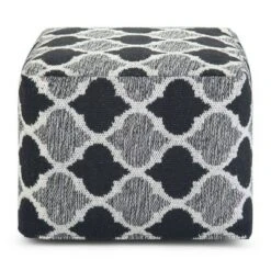 Denham Moroccan Inspired Square Pouf Black/Gray/White - Wyndenhall -Ottomans Official Shop unnamed file 5677