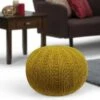 Grandville Hand Knit Round Pouf - WyndenHall Teal