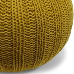 Grandville Hand Knit Round Pouf - WyndenHall Teal -Ottomans Official Shop unnamed file 5680