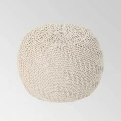 Alwes Knitted Pouf - Christopher Knight Home Dark Gray -Ottomans Official Shop unnamed file 5695