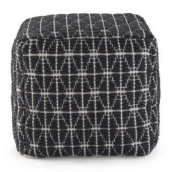 Burrell Transitional Cube Pouf in Dark Blue/White - WyndenHall 13 Burrell Transitional Cube Pouf in Dark Blue/White - WyndenHall -Ottomans Official Shop unnamed file 5703