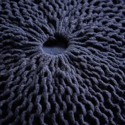 Abena Modern Knitted Cotton Round Pouf - Christopher Knight Home Beige 4 Abena Modern Knitted Cotton Round Pouf - Christopher Knight Home Beige – Image 2