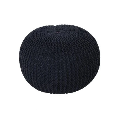 Abena Modern Knitted Cotton Round Pouf - Christopher Knight Home Beige 9 Abena Modern Knitted Cotton Round Pouf - Christopher Knight Home Beige – Image 7