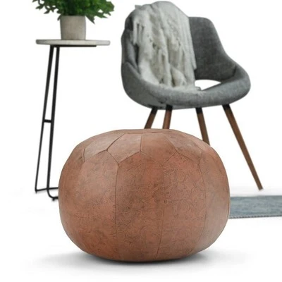 Rogen Round Pouf Brown - WyndenHall 3 Rogen Round Pouf Brown - WyndenHall -Ottomans Official Shop unnamed file 5738