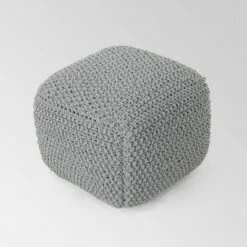 Elowski Knitted Pouf - Christopher Knight Home Beige -Ottomans Official Shop unnamed file 5753