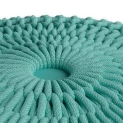 Holloway Round Knitted PET Polyester Pouf Aqua - WyndenHall -Ottomans Official Shop unnamed file 5757