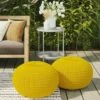 Holloway Round Knitted PET Polyester Pouf Yellow - WyndenHall -Ottomans Official Shop unnamed file 5773