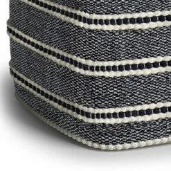 Anika Square Woven PET Polyester Pouf Navy/White - WyndenHall -Ottomans Official Shop unnamed file 5779