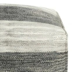 Buchanan Square Woven PET Polyester Pouf Gray/White - WyndenHall -Ottomans Official Shop unnamed file 5809