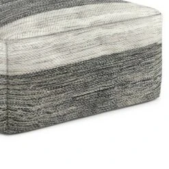 Buchanan Square Woven PET Polyester Pouf Gray/White - WyndenHall -Ottomans Official Shop unnamed file 5810
