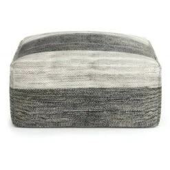 Buchanan Square Woven PET Polyester Pouf Gray/White - WyndenHall -Ottomans Official Shop unnamed file 5811