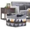 Bebe Transitional Square Pouf Black/Gray/White - WyndenHall 2 Bebe Transitional Square Pouf Black/Gray/White - WyndenHall -Ottomans Official Shop unnamed file 5832